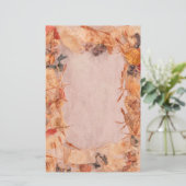 Herbstlaub, Stiele, Samen werden gelb und orange Briefpapier (Stehend Vorderseite)