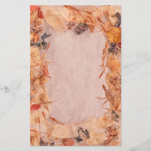 Herbstlaub, Stiele, Samen werden gelb und orange Briefpapier (Vorderseite)