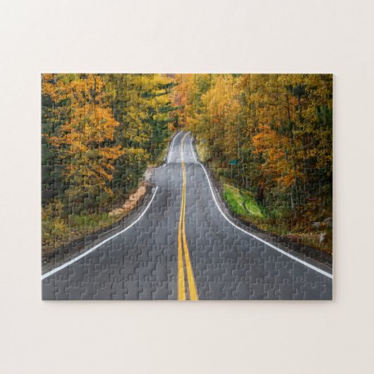 Herbstlaub-Straßenreise Puzzle (Horizontal)