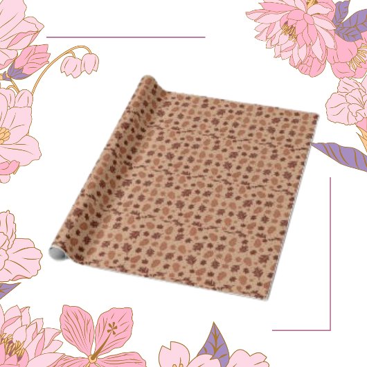 Herbstlaub Tan Nahtloses Muster Geschenkpapier