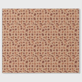 Herbstlaub Tan Nahtloses Muster Geschenkpapier (Flach)