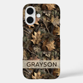 Herbstlaub-Tarnung Personalisiert iPhone 16 Hülle