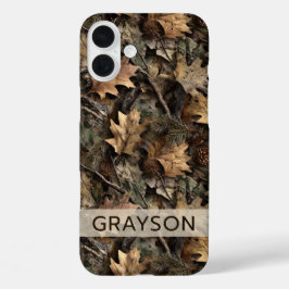 Herbstlaub-Tarnung Personalisiert iPhone 16 Plus Hülle