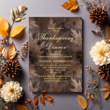 Herbstlaub Thanksgiving-Dinnerparty Gold