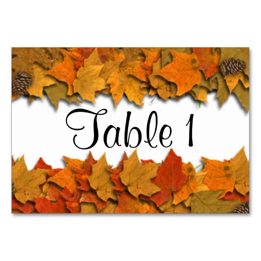 Herbstlaub Tischnummer (Vorderseite)