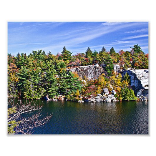 Herbstlaub um See Minnewaska Fotodruck (Vorne)