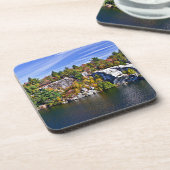 Herbstlaub um See Minnewaska Getränkeuntersetzer (Linke Seite)