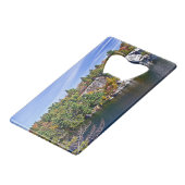 Herbstlaub um See Minnewaska Kreditkarten Flaschenöffner (Vorderseite Schrägansicht)