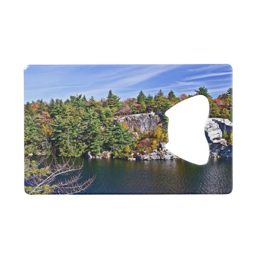 Herbstlaub um See Minnewaska Kreditkarten Flaschenöffner (Vorderseite (Horizontal))