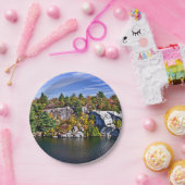 Herbstlaub um See Minnewaska Pappteller (Party)