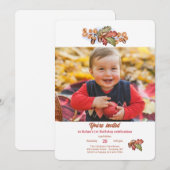 Herbstlaub und Acorns Foto Einladung (Vorne/Hinten)