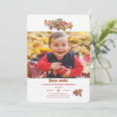 Herbstlaub und Acorns Foto Einladung (Stehend Vorderseite)