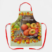 Herbstlaub und Äpfel, glückliches Erntedankfest Schürze (Vorderseite)