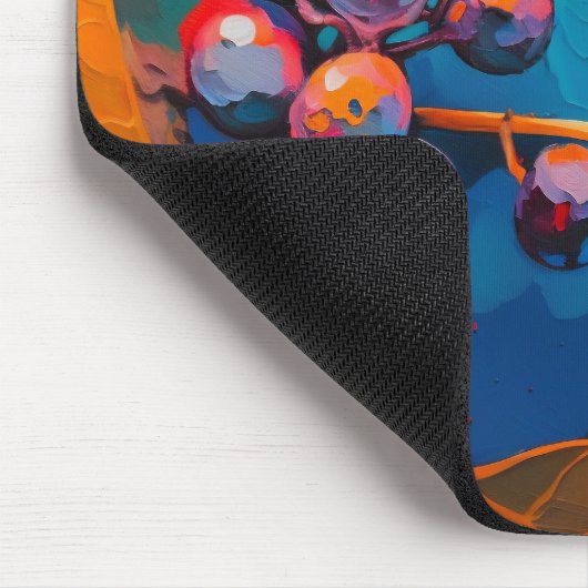 Herbstlaub und Beeren. Abstrakte Herbstblüte Mousepad (Ecke)