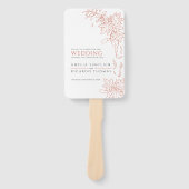 Herbstlaub und Beeren-Linie-Kunst Hochzeitsprogram Fächer (Vorderseite)