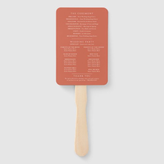 Herbstlaub und Beeren-Linie-Kunst Hochzeitsprogram Fächer (Rückseite)