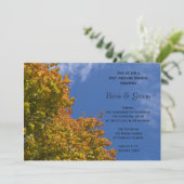 Herbstlaub und Blue Sky Post Wedding Brunch Einladung (Stehend Vorderseite)