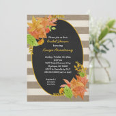 Herbstlaub und Burlap-Chalkboard-Brautparty Einladung (Stehend Vorderseite)