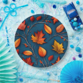 Herbstlaub und Denim Pappteller (Party)