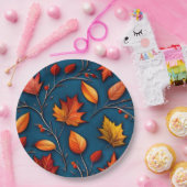 Herbstlaub und Denim Pappteller (Party)