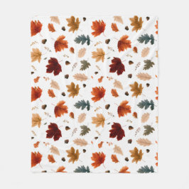 Herbstlaub und Eicheln Herbstlaub  Fleecedecke