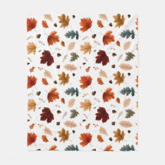 Herbstlaub und Eicheln Herbstlaub Fleecedecke