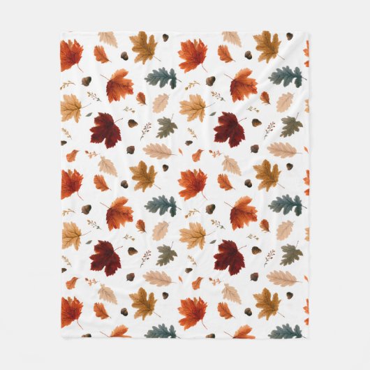 Herbstlaub und Eicheln Herbstlaub Fleecedecke (Vorderseite)