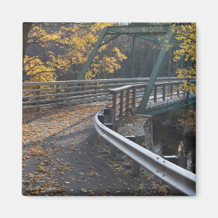 Herbstlaub und eine Brücke über den Millers Magnet