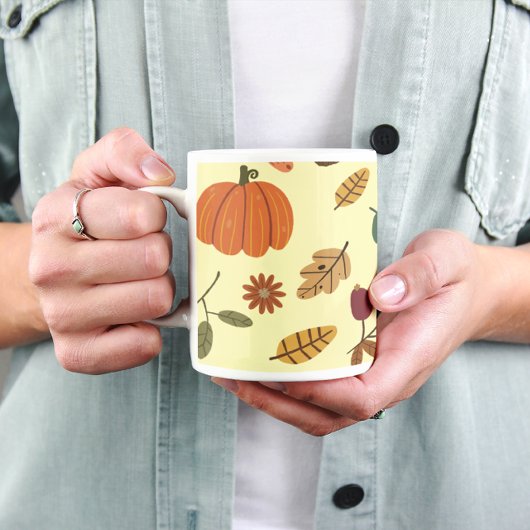 Herbstlaub und Erntemuster Kaffeetasse