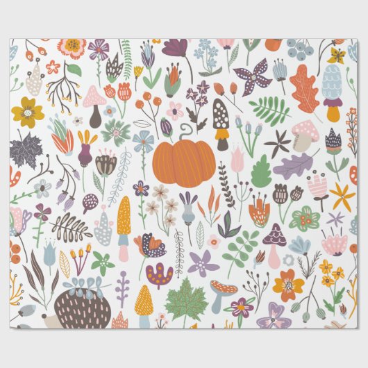 Herbstlaub- und Fallsymbolmuster Geschenkpapier (Flach)