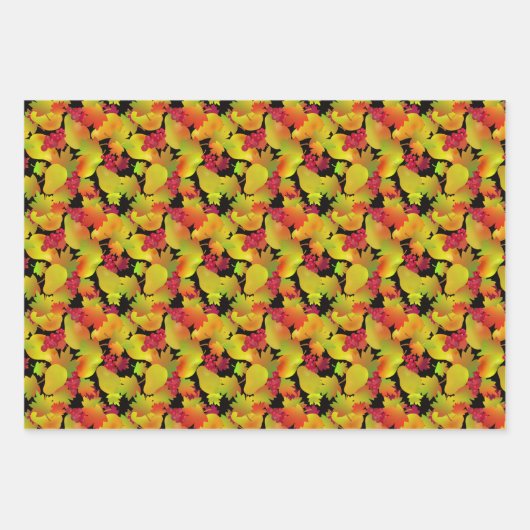 Herbstlaub und Fruchtumhüllungspapier Geschenkpapier Set (Vorderseite 2)