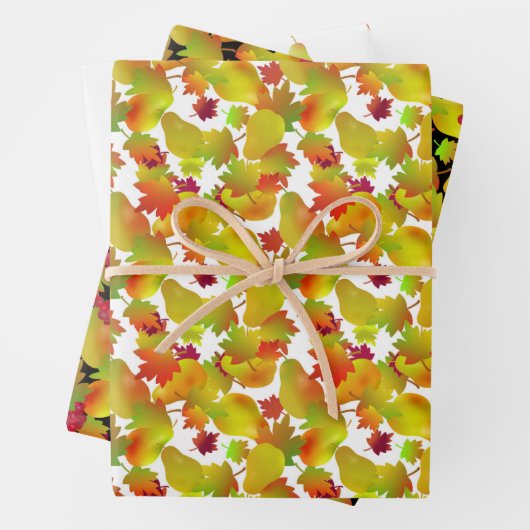 Herbstlaub und Fruchtumhüllungspapier Geschenkpapier Set (Beispiel)