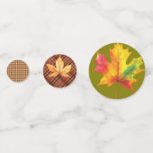 Herbstlaub und Gingham Konfetti (Vorderseiten)