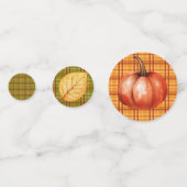 Herbstlaub und Gingham Konfetti (Rückseiten)