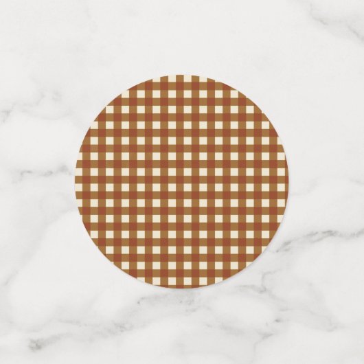 Herbstlaub und Gingham Konfetti (Klein Vorderseite)