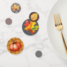 Herbstlaub und Gingham Konfetti