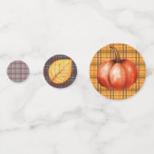 Herbstlaub und Gingham Konfetti (Rückseiten)