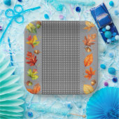 Herbstlaub und Gingham-Papierplatte Pappteller (Party)