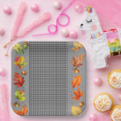 Herbstlaub und Gingham-Papierplatte Pappteller (Party)