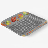 Herbstlaub und Gingham-Papierplatte Pappteller (Gewinkelt)
