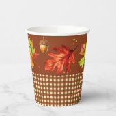 Herbstlaub und Gingham Pappbecher (Links)