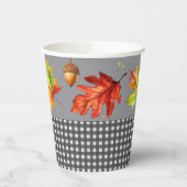Herbstlaub und Gingham Pappbecher (Links)