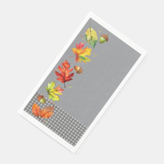 Herbstlaub und Gingham Serviette (Ecke)
