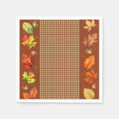 Herbstlaub und Gingham Serviette (Vorderseite)