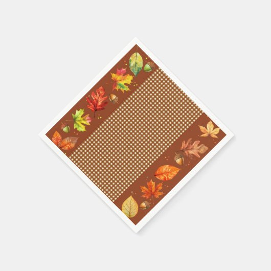 Herbstlaub und Gingham Serviette (Ecke)
