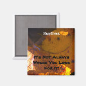 Herbstlaub und glückliches Gesicht Magnet (Vorderseite/Rückseite)