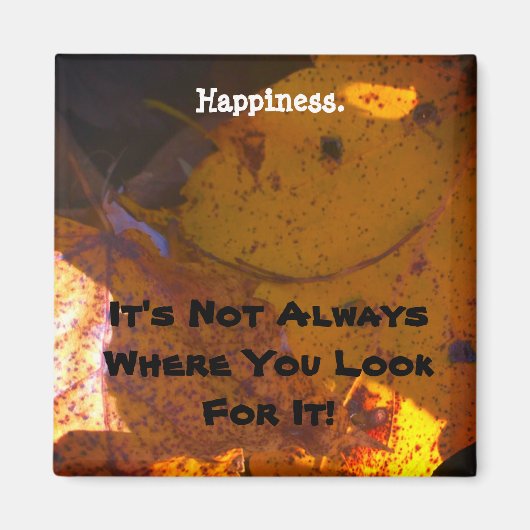 Herbstlaub und glückliches Gesicht Magnet (Vorne)