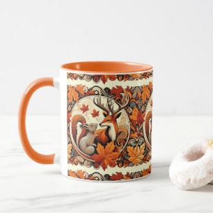 Herbstlaub und Hirsch Kaffeetasse