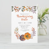 Herbstlaub und Kürbis Erntedank Einladung (Stehend Vorderseite)