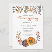 Herbstlaub und Kürbis Freundliche Einladung (Vorderseite)